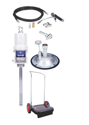 Graco 226012 Fire-Ball® 300 Series 50:1 50 Lb. (23 Kg) Grease Pump - Cart-Mounted Pail Topper Package