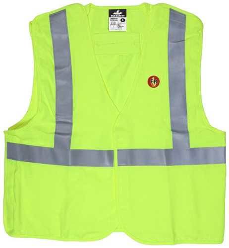 MCR Flame Resistant (FR) Safety Vest - River City FRMBCL2L Type R Class 2 Breakaway Modacrylic FR Safety Vest - Yellow/Lime -1EA