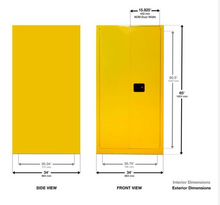 Load image into Gallery viewer, Justrite™ Sure-Grip® EX Horizontal Drum Safety Cabinet with Cradle Track, 2 s/c doors, Yellow