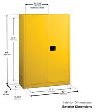 Load image into Gallery viewer, Eagle 60-gal.capacity Flammable storage Cabinet w/ 5 Shelves &amp; 2 Door-Sliding Self Close - Beige