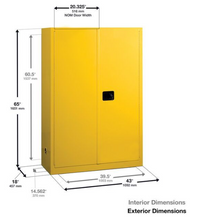 Load image into Gallery viewer, Eagle 60-gal.capacity Flammable storage Cabinet w/ 5 Shelves &amp; 2 Door-Sliding Self Close - Gray