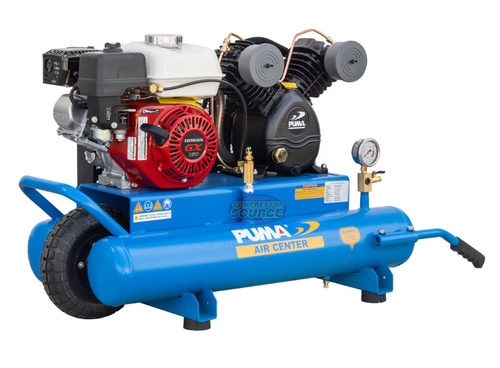 Puma Industries PUK5508G 8 Gallon Gas Powered Air Compressor with Honda Engine Wheel Barrow Style