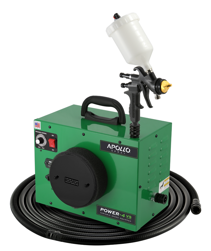 Apollo Power-4 VS 4-Stage 120V w/ 29' Air Flex Hose & A7700GT-600 Spray Gun - Green