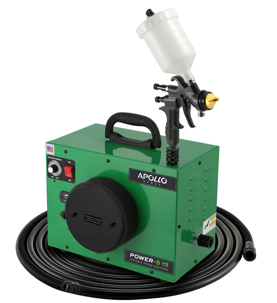 Apollo Power-5 VS 5-Stage 120V HVLP Paint Sprayer w/ 32' Air Flex Hose & A7700GT-600 Spray Gun - Green