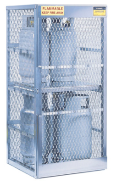 Justrite™ Cylinder locker for safe storage of 8 vertical 20 or 33-lb. LPG cylinders.