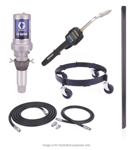 Graco 25C557 Ld Series 5:1 Mobile 16 Gallon Oil Pump Package - Preset Meter, Rigid Extension, Npt