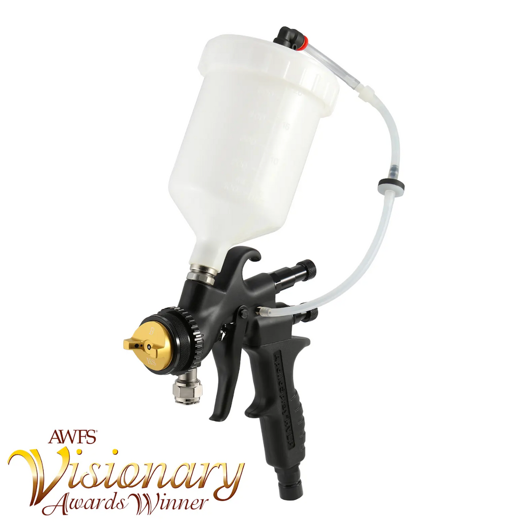 Apollo ECO 600cc Bleeder/Non-Bleeder Type Metal w/ Composite Handle Gravity Spray Gun - Silver (3M PPS Cup System not Included))