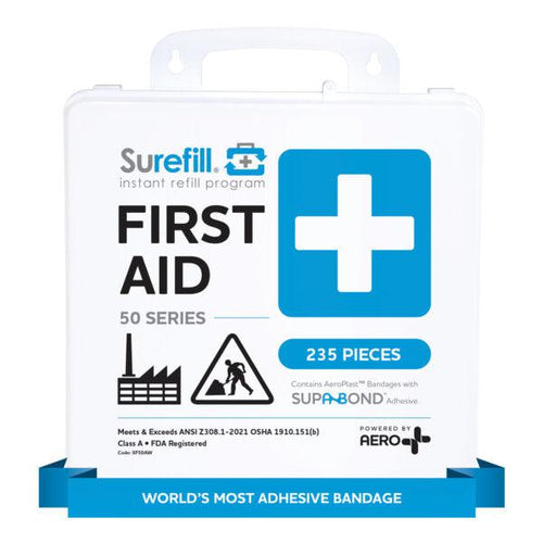 Aero Healthcare SF50AW SUREFILL™ 50 ANSI 2021 A+ First Aid Kit - Weatherproof Plastic Case