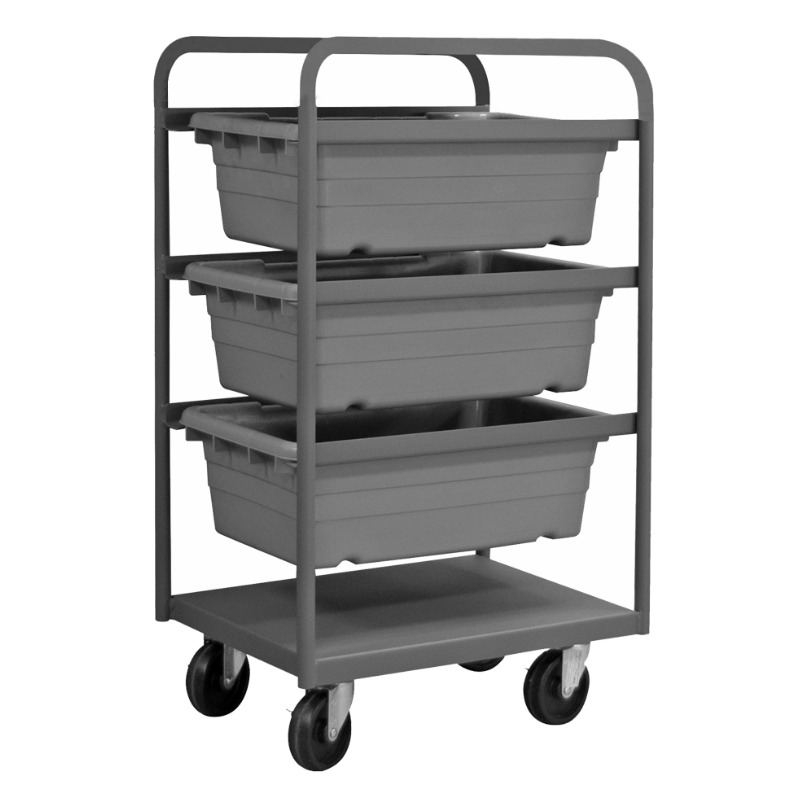 Durham TBR-183042-3-5PO-95 Tub Rack, 3 Gray Bins, Bottom Shelf, 18-3/4 X 26 X 42