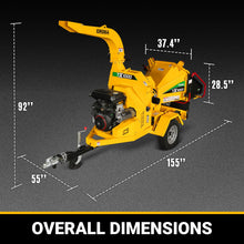 Load image into Gallery viewer, MechMaxx 35hp 1000cc ZONSEN E-Start 8 inch Gas Powered Commerical Wood Chipper with Intelligent Hydraulic Feeding System, CROBA TX1000