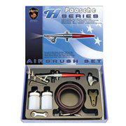 HS-202S Single Action Airbrush Set with Metal Handle - All Three Heads