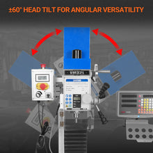 Load image into Gallery viewer, MechMaxx 8-1/4"x33'' Industrial Benchtop Mill Drill Machine with DRO, Variable Speed, Brushless Motor, R8 Spindle, 2 HP, 110V, Compact Milling Drilling Tool for Garage Shop, DIY Metalworking without S
