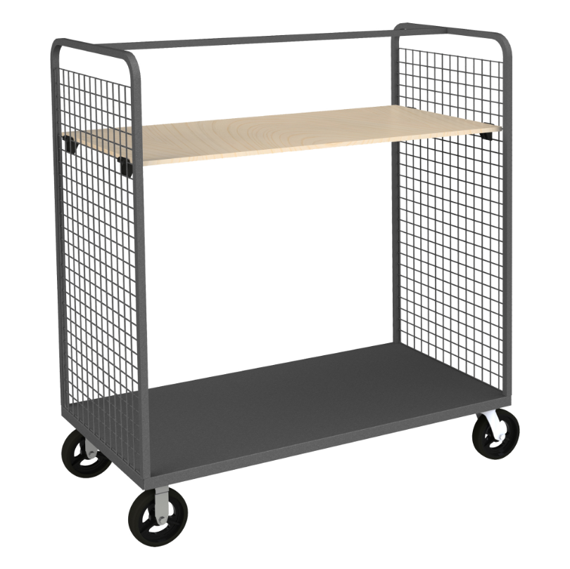 Durham W2ST-306068-1AS-8MR95 Wire Cart, 1 Adjustable Shelf, 30 X 60 X 68-9/16