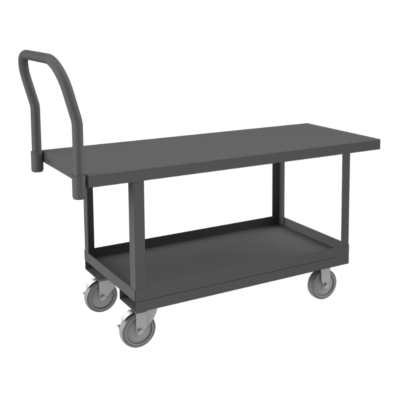 Durham WHPT18485PU95 Platform Truck, Work Height, 2 Shelves, 1400 Lbs. Capacity, 18 X 48