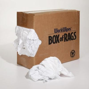 WorkWipes® Box of Rags Reclaimed White Bed Sheets