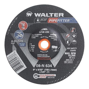 Walter Pipefitter Grit Inding Wheel 6 In. X 5/32 In. X 5/8-11 Spin-On