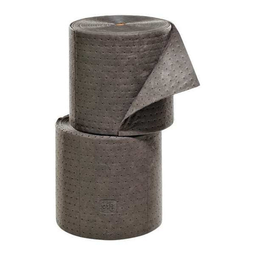 Sorbents, 40 gal, 15 in x 150 ft, Universal, Gray, Polypropylene