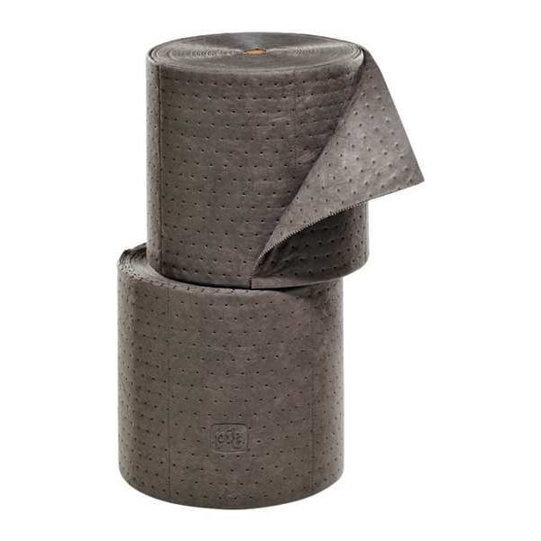 Sorbents, 40 gal, 15 in x 150 ft, Universal, Gray, Polypropylene