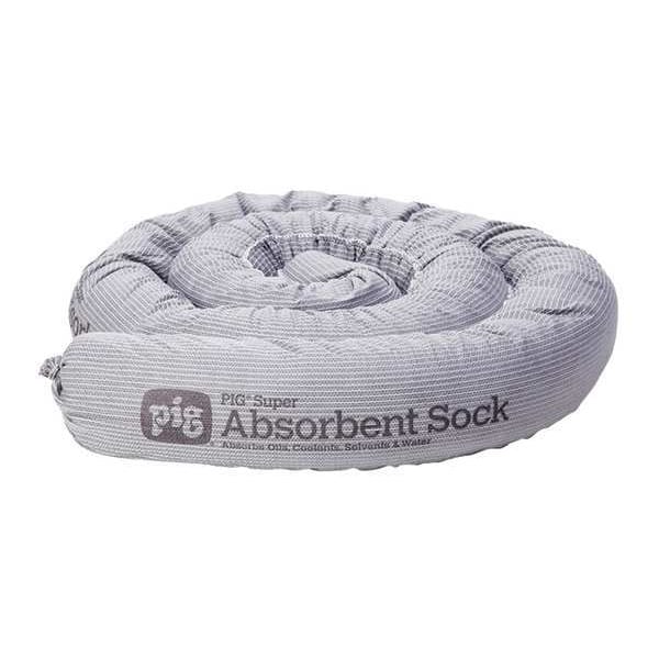 Sorbents, 24 gal, 3 1/4 in x 7 ft, Universal, Gray, Polypropylene