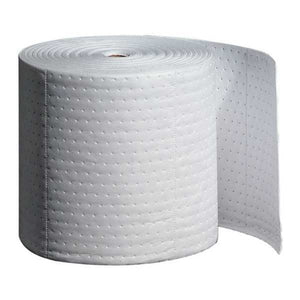 Sorbents, 16 gal, 15 in x 150 ft, Oil, White, Polypropylene