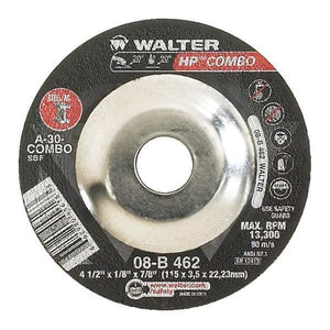 Walter Depressed Center Grinding Wheel, 0.125 In Thick, Aluminum Oxide
