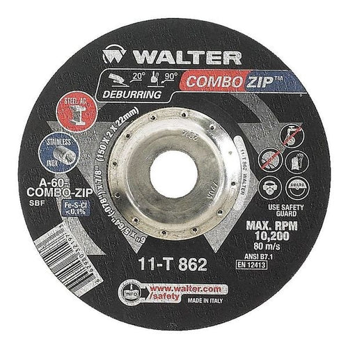 Walter Depressed Center Cut-Off Wheel, Type 27, 0.0781 In Thick, Aluminum Oxide
