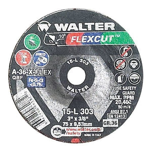 Walter Depressed Center Grinding Wheel, 0.125 In Thick, Aluminum Oxide