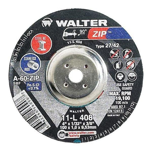 Walter Depressed Center Cut-Off Wheel, Type 27, 0.0313 In Thick, Aluminum Oxide