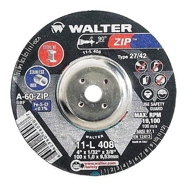 Walter Depressed Center Cut-Off Wheel, Type 27, 0.0313 In Thick, Aluminum Oxide