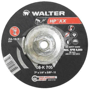 Walter Depressed Center Grinding Wheel, Type 28, 0.25 In Thick, Zirconia Alumina
