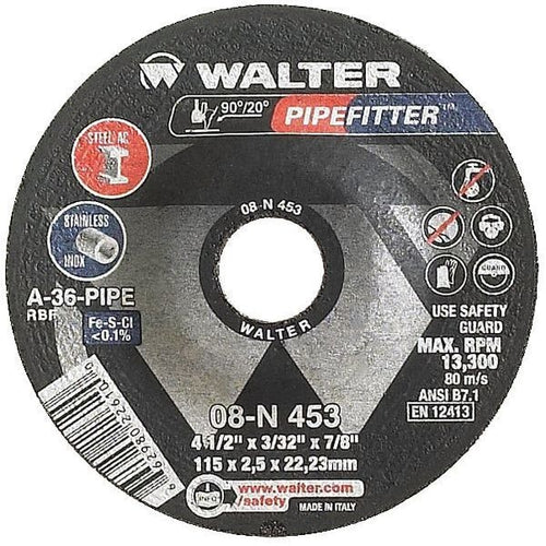 Walter Depressed Center Grinding Wheel, Type 27, 0.1563 In Thick, Aluminum Oxide