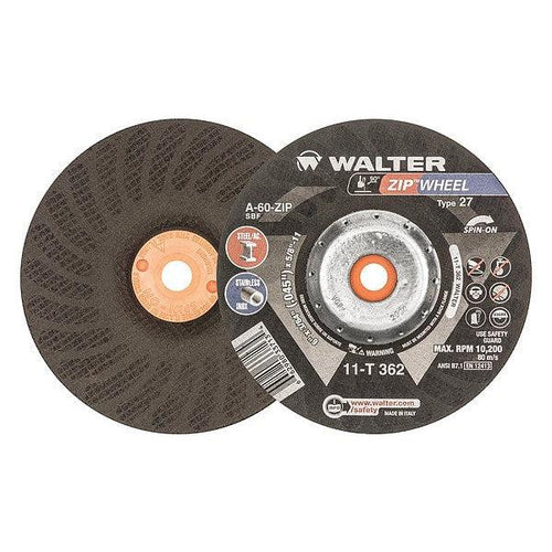 Walter Depressed Center Cut-Off Wheel, Type 27, 0.0469 In Thick, Aluminum Oxide