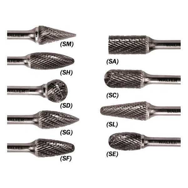 Walter Carb Burr, Cyl Roundnose, Sc1/4