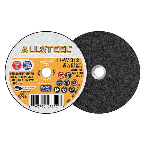 Walter Allsteel? Mini Cut-Off Wheels 3?? X 1/16?? X ??? T1 Gr: A46 5