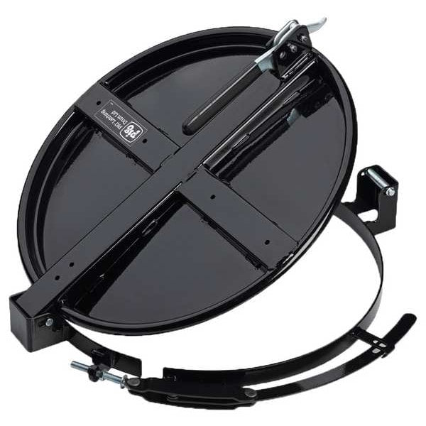 Fast Latching Drum Lid, Black, Steel, 30gal