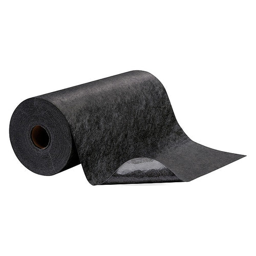 Sorbents, 5 gal, 24 in x 100 ft, Universal, Black, Polypropylene