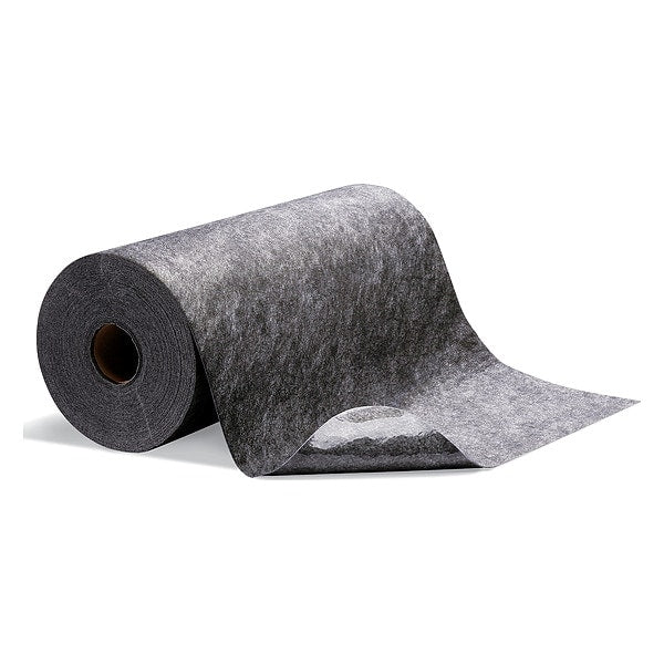 Sorbents, 5 gal, 24 in x 100 ft, Universal, Gray, Polypropylene