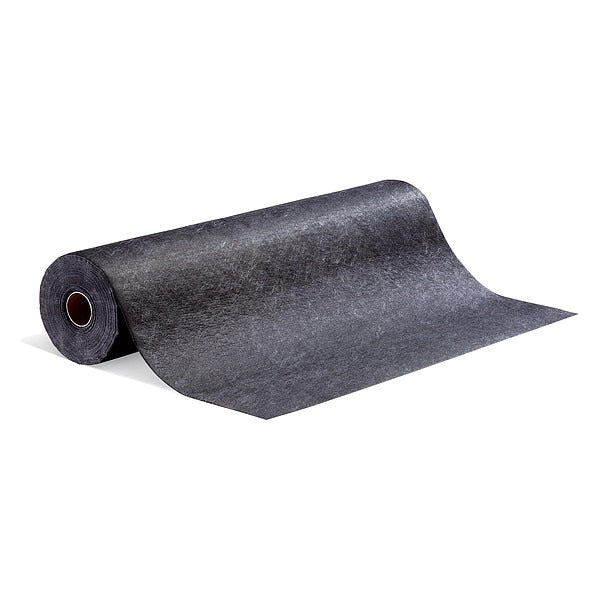 Sorbents, 10 gal, 48 in x 100 ft, Universal, Black, Polypropylene