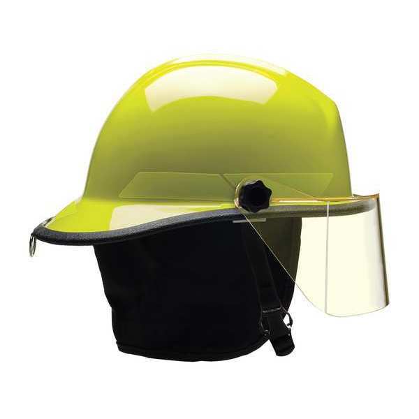 Bullard Fire Helmet, Modern Style (Lime-Yellow Thermoplastic, w/ 4 in Faceshield)