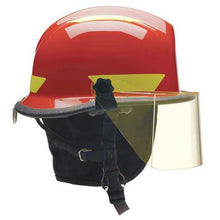 Load image into Gallery viewer, Bullard Fire/Rescue Helmet (Red Thermoplastic w/ Quick-Attach(TM) 4 in Faceshield)