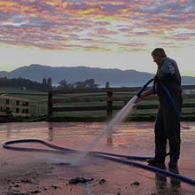 Load image into Gallery viewer, AG-Lite 100% Premium Rubber Water Lead In Hose, 5/8" X 6', 3/4" Male and Female GHT Fittings. 500 PSI Burst Rating. Includes Extra Washer and Bend Restrictor. 2 Pack