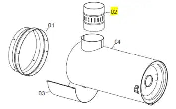 Veloci Heater Replacement Chimney fitting 150