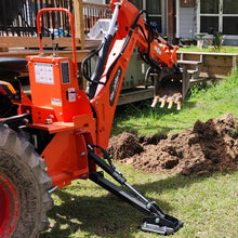 Load image into Gallery viewer, MechMaxx 9' Tractor Backhoe Attachment with Mechanical Thumb, 15" Bucket, ISO/SAE Switchable Controls, Self-Contained Hydraulic System, 3 Point Hitch Cat.1 &amp; 2, 25-100 HP, BH860M