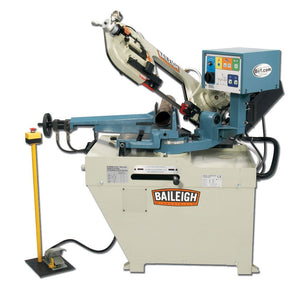 Baileigh Industrial - 220 Volt Single Phase Dual Mitering Semi-Automatic Metal Cutting Band Saw 1" Blade Width