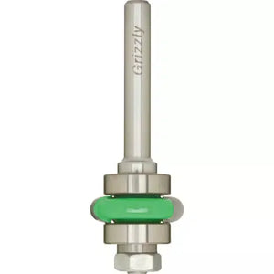 Grizzly C1361 - Flute Bit w/ Upper & Lower Guide Bearing, 1/4