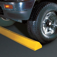 Load image into Gallery viewer, 6ft Standard Recycled Plastic Parking Stop with Steel Spike Hardware for Asphalt Installs, Yellow - CS6S-SY