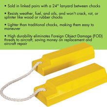 Load image into Gallery viewer, 15" Aviation Wheel Chocks for Small to Mid-Sized Aircraft, Roped Pair with Rubber Pad — image 6 of 7
