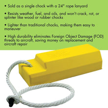 Load image into Gallery viewer, 12" Aviation Wheel Chock for Small to Mid-Sized Aircraft with Rope Lanyard — image 4 of 5