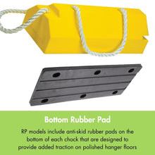 Load image into Gallery viewer, 14" Aviation Wheel Chock for Mid- to Large-Sized Aircraft with Locking Rope, Handle &amp; Rubber Pad — image 5 of 7