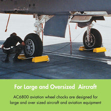 Load image into Gallery viewer, 20" Single Aviation Wheel Chock for Over-Sized Aircraft with 36" Locking Rope &amp; Rubber Pad — image 4 of 5